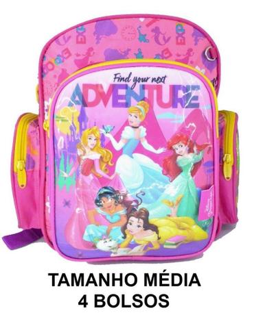 Mochila Princesas Escolar Média 4 bolsos - Ptoys Menor preço em Mochila Princesas Escolar Média 4 bolsos - Ptoys