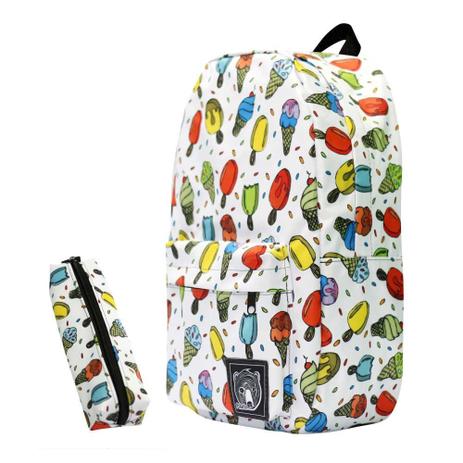 Mochila Sorvetes Colors + Estojo Escolar + Chaveiro - Polaris Menor preço em Mochila Sorvetes Colors + Estojo Escolar + Chaveiro - Polaris