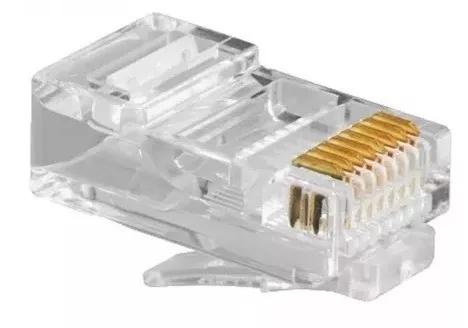 Modular Plug 8x8 Rj45 Com Banho De Ouro - Pacote Com 100 - Multitoc Menor preço em Modular Plug 8x8 Rj45 Com Banho De Ouro - Pacote Com 100 - Multitoc