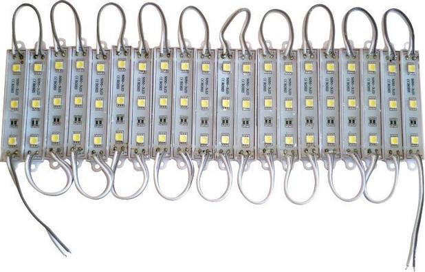 Menor preço em Módulo 03 Leds 5050 Branco Frio Kit com 20 unidades - Kit led