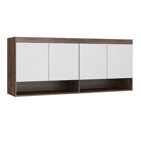 Módulo Aéreo Casal Guarda Roupa Selene 160 Cm Castanho/Branco MDP 6003 - MENU - Menu Móveis Menor preço em Módulo Aéreo Casal Guarda Roupa Selene 160 Cm Castanho/Branco MDP 6003 - MENU - Menu Móveis