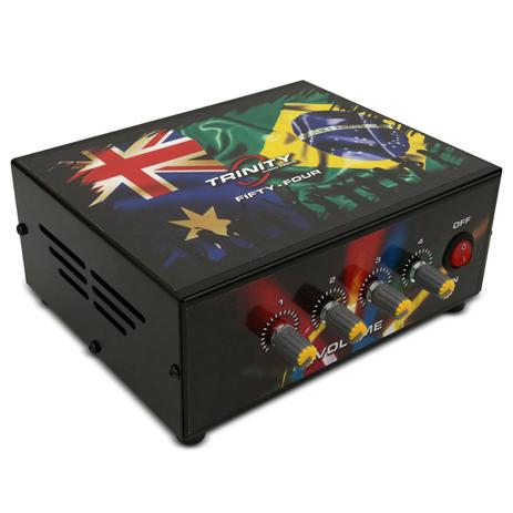 Módulo Amplificador de Mesa 200W RMS 4 Canais 4 Ohms RCA Colorido Som Fifty-Four Trinity Menor preço em Módulo Amplificador de Mesa 200W RMS 4 Canais 4 Ohms RCA Colorido Som Fifty-Four Trinity