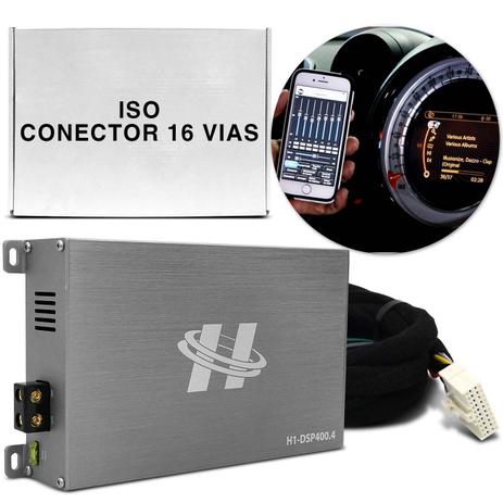 Módulo Amplificador Hurricane H1-DSP400.4 400W RMS 4 Canais 4 Ohms + Chicote Conector ISO 16 Vias Menor preço em Módulo Amplificador Hurricane H1-DSP400.4 400W RMS 4 Canais 4 Ohms + Chicote Conector ISO 16 Vias