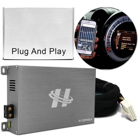 Módulo Amplificador Hurricane H1-DSP400.4 400W RMS 4 Canais 4 Ohms + Chicote Plug and Play Renault Menor preço em Módulo Amplificador Hurricane H1-DSP400.4 400W RMS 4 Canais 4 Ohms + Chicote Plug and Play Renault
