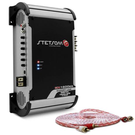 Módulo Amplificador Stetsom Export Line EX 1600 1600W RMS 1 Canal 2 Ohms + Cabo RCA Stetsom 5M 2mm² - Prime Menor preço em Módulo Amplificador Stetsom Export Line EX 1600 1600W RMS 1 Canal 2 Ohms + Cabo RCA Stetsom 5M 2mm² - Prime