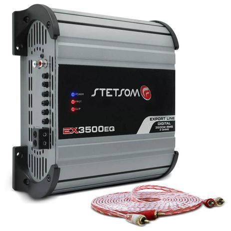 Módulo Amplificador Stetsom Export Line EX 3500 3500W RMS 1 Canal 2 Ohms + Cabo RCA Stetsom 5M 2mm - Prime Menor preço em Módulo Amplificador Stetsom Export Line EX 3500 3500W RMS 1 Canal 2 Ohms + Cabo RCA Stetsom 5M 2mm - Prime