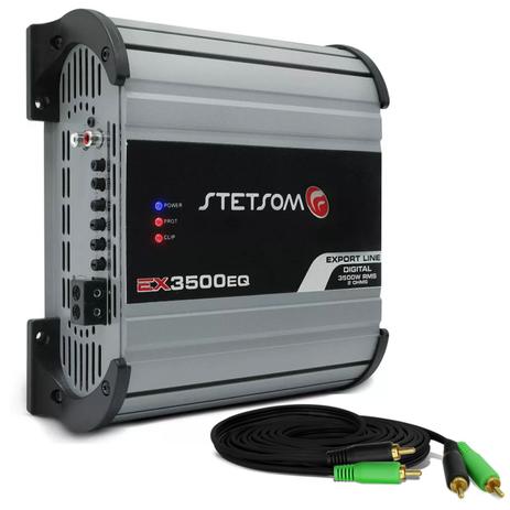 Módulo Amplificador Stetsom Export Line EX 3500 Digital 3500W RMS 1 Canal 2 Ohms + Cabo RCA 4mm 5m - Prime Menor preço em Módulo Amplificador Stetsom Export Line EX 3500 Digital 3500W RMS 1 Canal 2 Ohms + Cabo RCA 4mm 5m - Prime