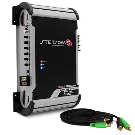 Módulo Amplificador Stetsom Export Line EX1600EQ 1600W RMS 1 Canal 1 Ohm + Cabo RCA 4mm 5m - Prime Menor preço em Módulo Amplificador Stetsom Export Line EX1600EQ 1600W RMS 1 Canal 1 Ohm + Cabo RCA 4mm 5m - Prime