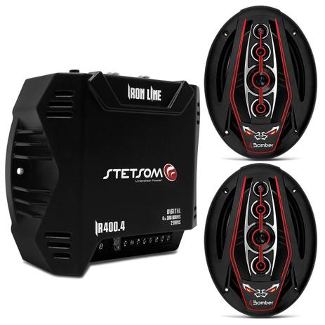 Módulo Amplificador Stetsom IR400.4 400W RMS + Par Alto Falantes Bomber 6x9 Polegadas 350W RMS - Prime Menor preço em Módulo Amplificador Stetsom IR400.4 400W RMS + Par Alto Falantes Bomber 6x9 Polegadas 350W RMS - Prime