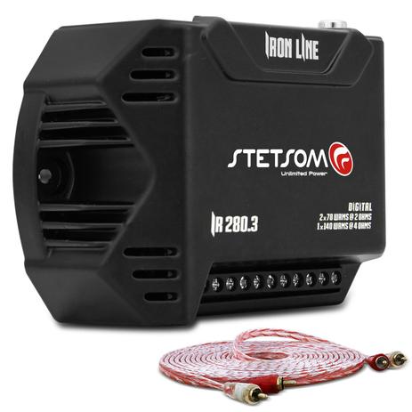 Módulo Amplificador Stetsom Iron Line IR280.3 280W RMS 3 Canais 2 Ohms + Cabo RCA Stetsom 5M 2mm - Prime é boa?