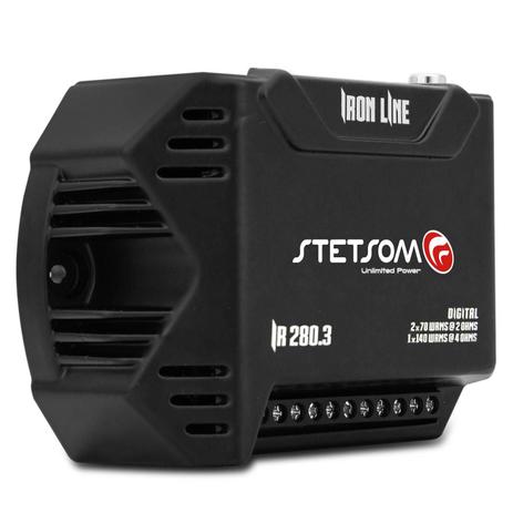 Módulo Amplificador Stetsom Iron Line IR280.3 280W RMS 3 Canais 2 Ohms Digital Menor preço em Módulo Amplificador Stetsom Iron Line IR280.3 280W RMS 3 Canais 2 Ohms Digital