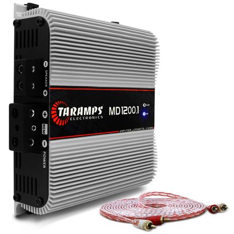 Módulo Amplificador Taramps 1200.1 1200W RMS 1 Canal 2 Ohms Classe D + Cabo RCA Stetsom 5M 2mm² - Prime Menor preço em Módulo Amplificador Taramps 1200.1 1200W RMS 1 Canal 2 Ohms Classe D + Cabo RCA Stetsom 5M 2mm² - Prime