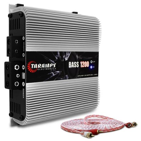 Módulo Amplificador Taramps BASS 1200 1200W RMS 1 Canal 2 Ohms Classe D + Cabo RCA Stetsom 5M 2mm² - Prime Menor preço em Módulo Amplificador Taramps BASS 1200 1200W RMS 1 Canal 2 Ohms Classe D + Cabo RCA Stetsom 5M 2mm² - Prime