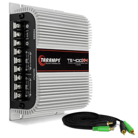 Módulo Amplificador Taramps TS400 400W RMS 2 Ohms 4 Canais + Cabo RCA 4mm 5m - Prime é boa?