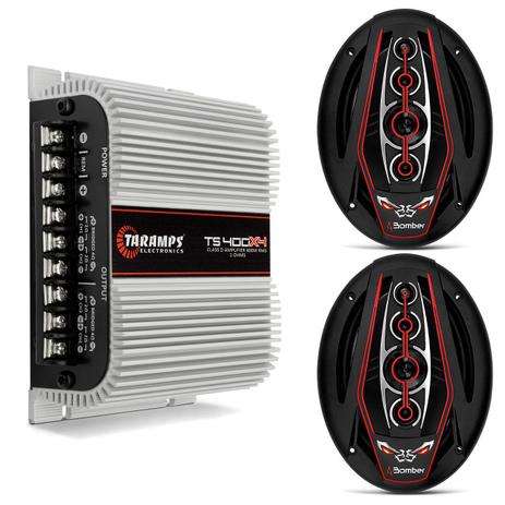 Módulo Amplificador Taramps Ts400 400W RMS + Par Alto Falante Bomber 6x9 350W RMS - Prime é boa?