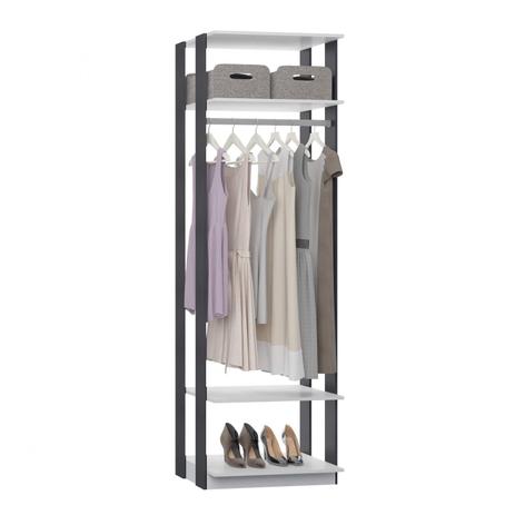 Módulo Closet com Cabideiro 2 Prateleiras Clothes Be Mobiliário Espresso Menor preço em Módulo Closet com Cabideiro 2 Prateleiras Clothes Be Mobiliário Espresso