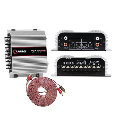 Módulo De Potência Taramps TS400 Digital 400W RMS 4 Canais 2ohms + Cabo RCA Alta Performance 5M Evus Menor preço em Módulo De Potência Taramps TS400 Digital 400W RMS 4 Canais 2ohms + Cabo RCA Alta Performance 5M Evus