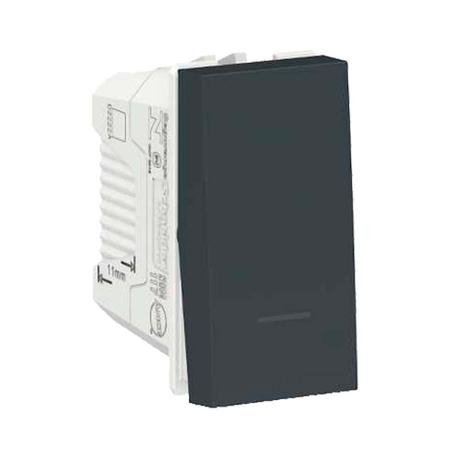 Módulo interruptor simples 10A 250V 1 módulo grafite Schneider Menor preço em Módulo interruptor simples 10A 250V 1 módulo grafite Schneider