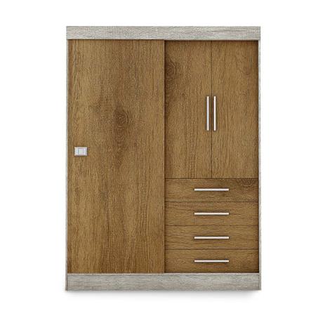 Modulo Ja Georgia Guarda-roupa 3 Portas E 4 Gavetas Avelã / Jequitibá - Ja móveis Menor preço em Modulo Ja Georgia Guarda-roupa 3 Portas E 4 Gavetas Avelã / Jequitibá - Ja móveis