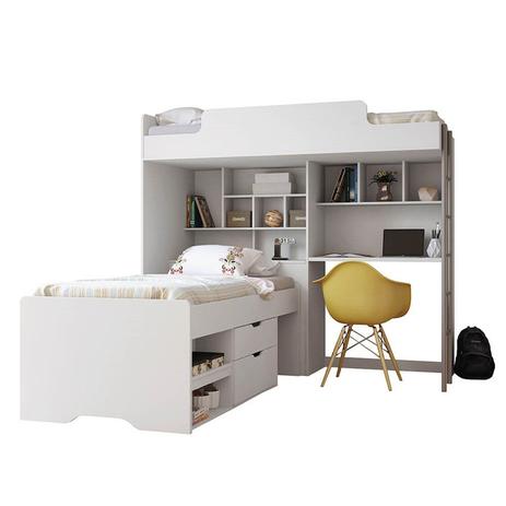 Modulo Office New C/ Cama C/ Gaveta 227766 L: 197 x A: 176 x P: 92 Branco Santos Andira Menor preço em Modulo Office New C/ Cama C/ Gaveta 227766 L: 197 x A: 176 x P: 92 Branco Santos Andira