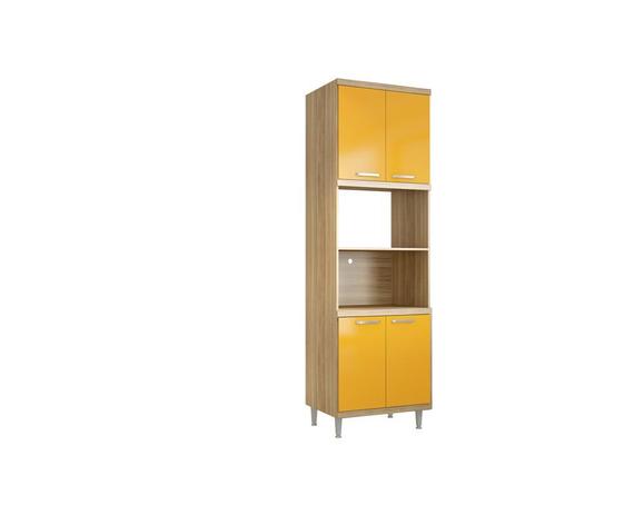 Módulo p/ Forno e Microondas, 4 Portas com pintura Lacca AD Amarelo - Argila Acetinado Texturizado - Multimóveis Menor preço em Módulo p/ Forno e Microondas, 4 Portas com pintura Lacca AD Amarelo - Argila Acetinado Texturizado - Multimóveis