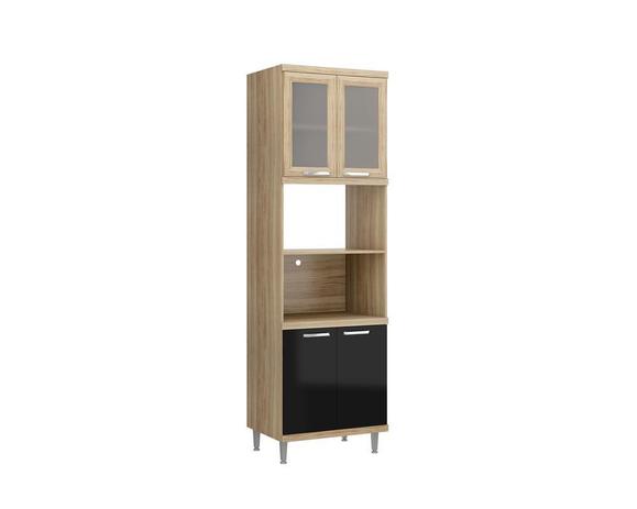 Módulo Sicília p/ Forno e Microondas, 2 Portas com pintura UV e 2 portas com vidro miniboreal Preto - Argila Acetinado Texturizado - Multimóveis Menor preço em Módulo Sicília p/ Forno e Microondas, 2 Portas com pintura UV e 2 portas com vidro miniboreal Preto - Argila Acetinado Texturizado - Multimóveis