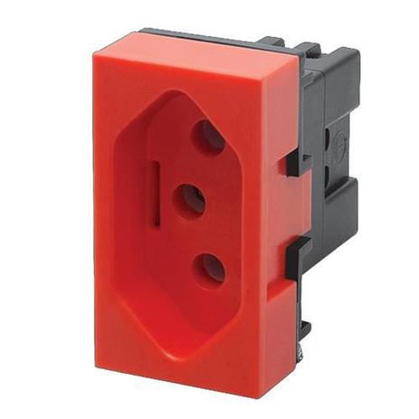 Módulo Tomada 2P+T 10A/250V Vermelha P/ Uso Especifico Evidence / Modulare - Fame Menor preço em Módulo Tomada 2P+T 10A/250V Vermelha P/ Uso Especifico Evidence / Modulare - Fame