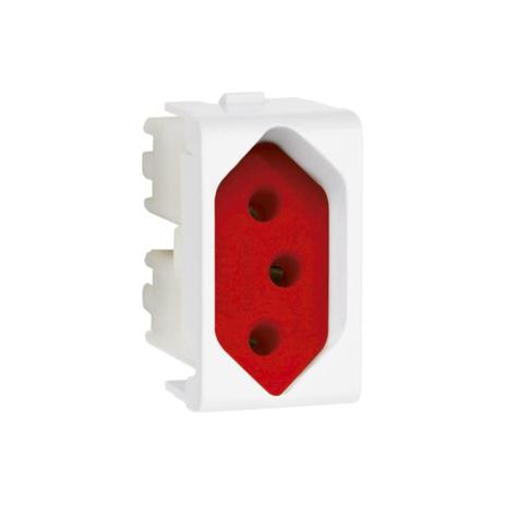 Módulo Tomada 2p+T 20a 220v Decor Branco E Vermelho - Schneider Menor preço em Módulo Tomada 2p+T 20a 220v Decor Branco E Vermelho - Schneider