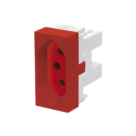 Módulo Tomada 2p+T Habitat 20a 250v Vermelho - Fame Menor preço em Módulo Tomada 2p+T Habitat 20a 250v Vermelho - Fame