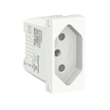 Módulo tomada Br 2Pt 10A 250V 1 módulo branca Schneider Menor preço em Módulo tomada Br 2Pt 10A 250V 1 módulo branca Schneider