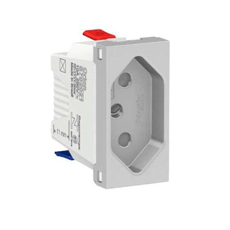 Módulo tomada Br 2Pt 10A 250V borne automático 1 módulo alumínio Schneider Menor preço em Módulo tomada Br 2Pt 10A 250V borne automático 1 módulo alumínio Schneider