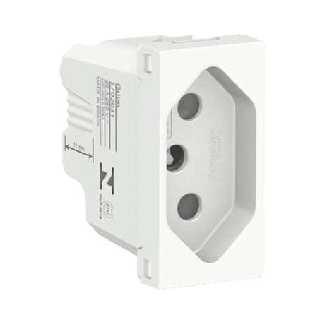 Módulo tomada Br 2Pt 20A 250V 1 módulo branca Schneider Menor preço em Módulo tomada Br 2Pt 20A 250V 1 módulo branca Schneider