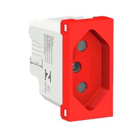 Módulo tomada Br 2Pt 20A 250V antibacteriano 1 módulo vermelho Schneider Menor preço em Módulo tomada Br 2Pt 20A 250V antibacteriano 1 módulo vermelho Schneider