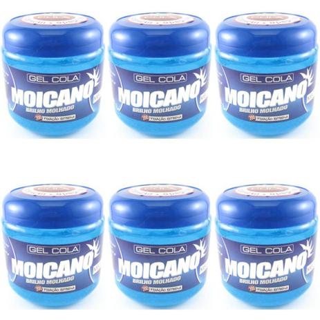 Moicano Gel Cola Azul 500g (Kit C/06) Menor preço em Moicano Gel Cola Azul 500g (Kit C/06)