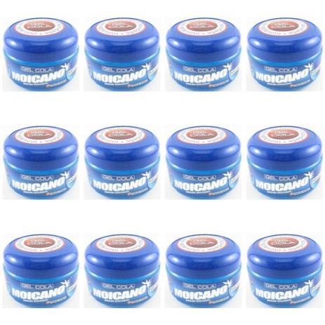 Moicano Gel Cola S/ Álcool Azul 250g (Kit C/12) Menor preço em Moicano Gel Cola S/ Álcool Azul 250g (Kit C/12)