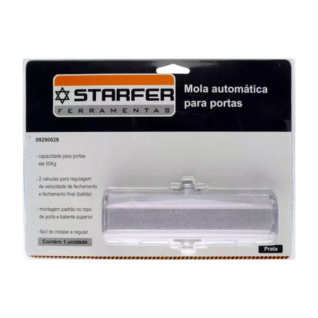 Mola Aérea Hidraulica Automatica Porta 50kg Starfer Prata Menor preço em Mola Aérea Hidraulica Automatica Porta 50kg Starfer Prata