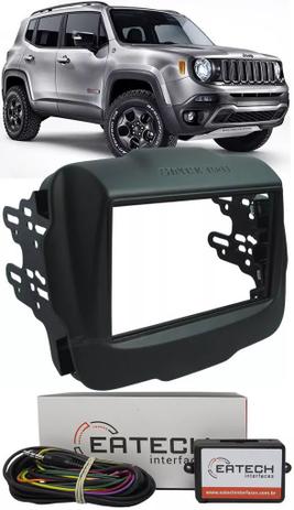Moldura De Painel 2 Din + Interface Comando de Volante Jeep Renegade 2015 2016 - Autoplast + eatech Menor preço em Moldura De Painel 2 Din + Interface Comando de Volante Jeep Renegade 2015 2016 - Autoplast + eatech