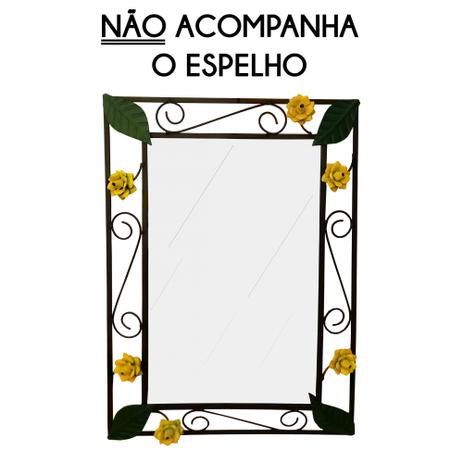 Moldura Espelho Artesanal de Ferro Rustico Decorativa com Flores - Libertas rosas artesanato Menor preço em Moldura Espelho Artesanal de Ferro Rustico Decorativa com Flores - Libertas rosas artesanato