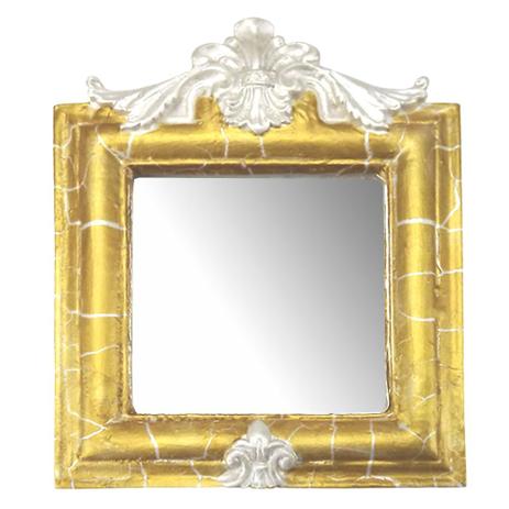 Moldura Provençal Retrato Cantoneira com Espelho Dourado e Branco Craquelê 13,5x11cm - Resina - Resinas Menor preço em Moldura Provençal Retrato Cantoneira com Espelho Dourado e Branco Craquelê 13,5x11cm - Resina - Resinas