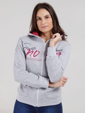 womens grey moletom com capuz sweatshirt