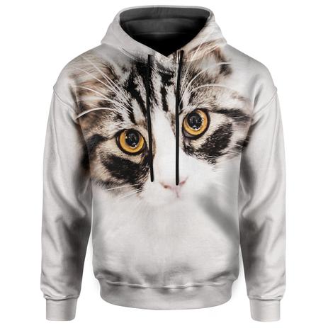 grey cat moletom com capuz