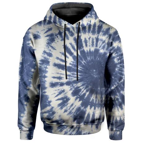 blue tye dye moletom com capuz
