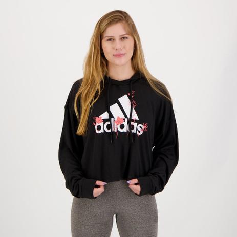 moletom preto adidas feminino