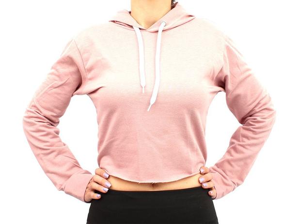 crop zip moletom com capuz women's