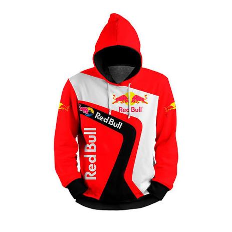 red bull racing zip moletom com capuz