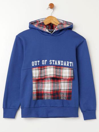 plaid pullover moletom com capuz