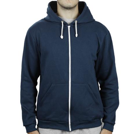 blue moletom com capuz zipper