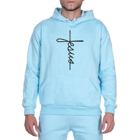 light blue moletom com capuz