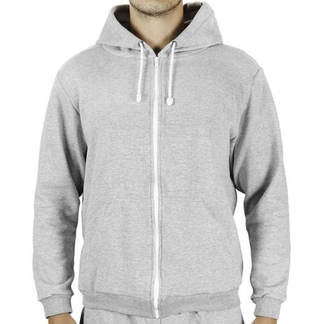 grey zip moletom com capuz