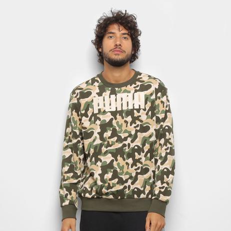 Moletom Puma Rebel Camuflado Crew TR Masculino